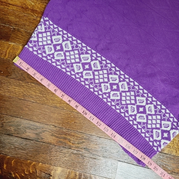 Vintage 80s Purple Mock Neck Oversized Cozy Sweater - Picture 6 of 11